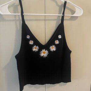 NWT Black knit Daisy tank top